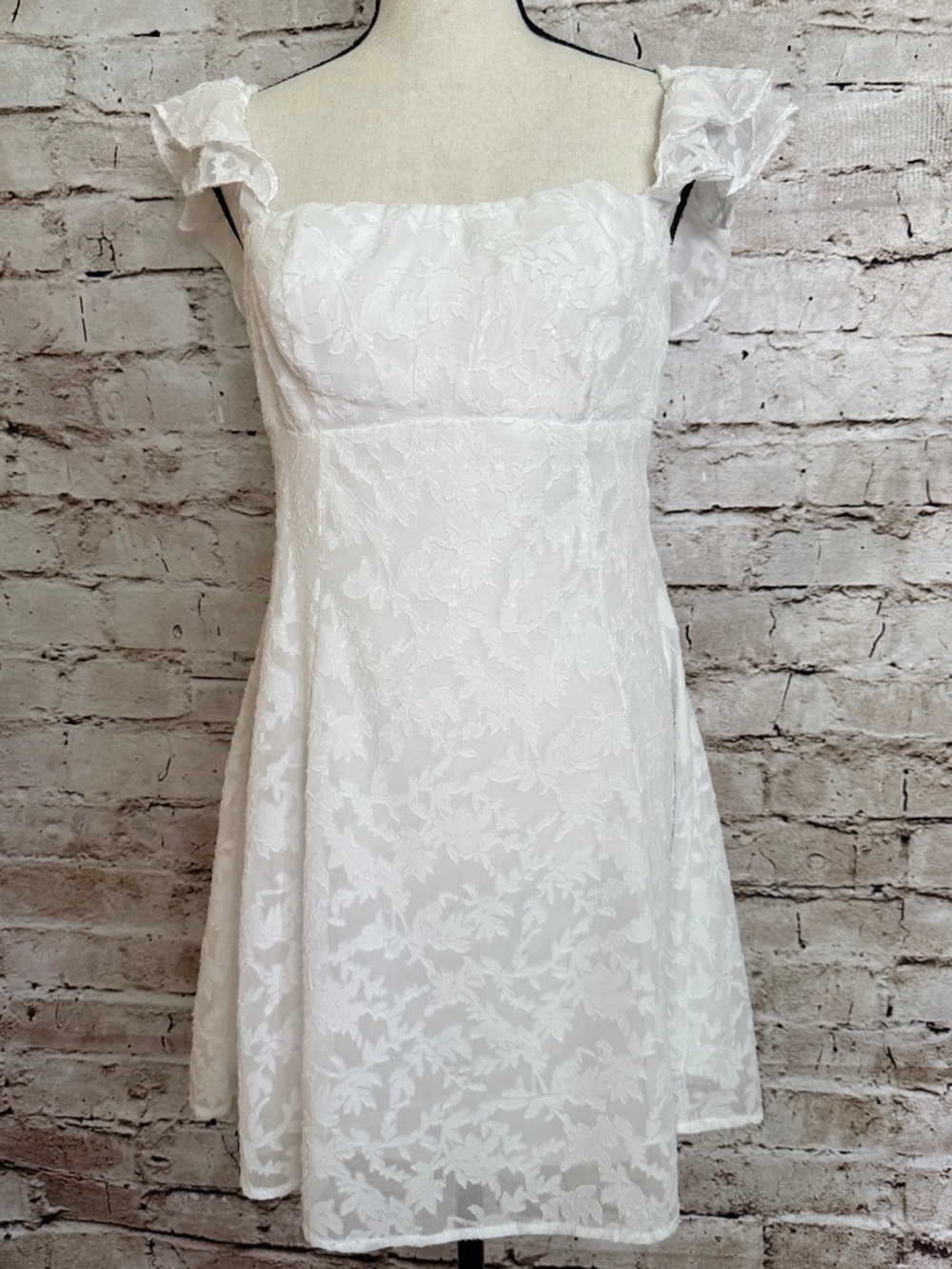 Wild Fable White Flutter Sleeve Mini Dress